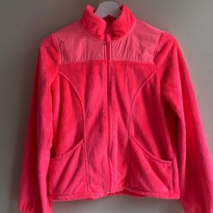 Warm toxic pink jacket for girls.